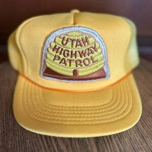 Vintage Rope Front Yellow Utah Highway Patrol SnapBack Hat/Cap RARE 1950s